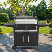 Grill à charbon de bois de cour haut de gamme de grande qualité de finition en fer enduit de poudre de verre Caractéristique pliante de table d'appoint pour les fêtes en plein air