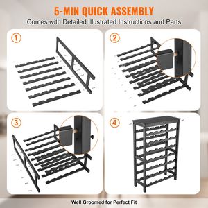 DB Wholesale 42 Bottle 7-Tier Modern Modular Wine Rack Estante de exhibición de madera de bambú con mesa para muebles para el hogar Material de hierro - Product Image 5