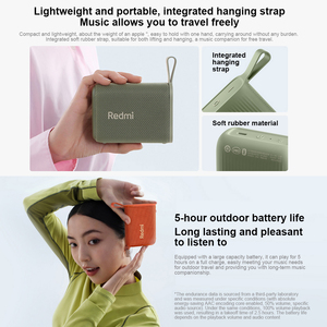 Loa Bluetooth Redmi chính hãng tích hợp dây đeo treo bt5.3 IP67 chống bụi & chống nước 5h Tuổi thọ pin 2 kết hợp âm thanh nổi - Product Image 4