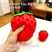 Jouet anti-stress Mogo Creative Jumbo Strawberry Squeeze, boule à pincer extra-large en forme de fruit, TPR, unisexe, emballé individuellement