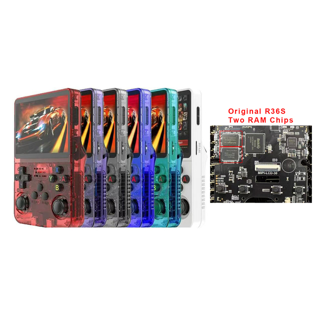 Nuovistar R36S Handheld Game Player Console 64GB 15000+ Retro Video Games 3.5 Inch 640x480 Screen 3500mAh Battery Linux Gaming