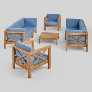 Muebles de Madera Maciza de Teca de Alta Gama, Cómodos, para Todo Clima, Lujosos y Modernos, Juego de Muebles de Patio para Exteriores, Muebles de Madera Hechos a Mano - Product Image 1
