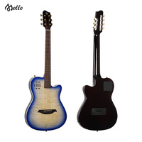Gitar Klasik Senyap 6 Senar dengan Delay dan EQ Terintegrasi, Body Mahoni, Finishing Gloss Gradient, Instrumen untuk Latihan Panggung