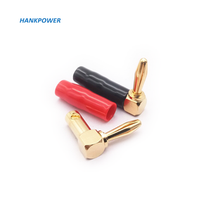 Altavoz de audio Tornillo Banana Chapado en oro Curva Ángulo recto Conector de enchufe de 90 grados Adaptador de conector de 4mm - Product Image 2