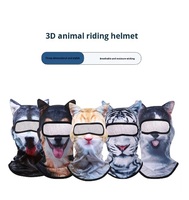 Masque de ski pour chat, cagoule intégrale avec oreilles, motif animal 3D mignon et amusant pour les activités de plein air et les fêtes, G25-923