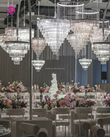 Support de lustre centres de table décoration lumières de plafond clair multicouche pédants suspendus lustre en or pour mariage