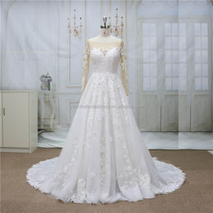 Robe de mariée vintage en dentelle, tenue de soirée à manches longues, coupe trapèze, style russe, nouvelle collection - Product Image 1