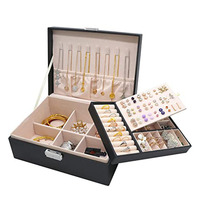 LG7236 Boîte à bijoux en cuir PU faite à la main avec tiroir, nouveau design, vente chaude, coffret de rangement pour bijoux, cadeau de voyage pour fille