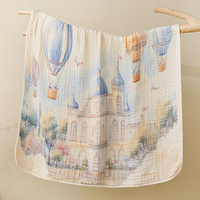 Couverture d'emmaillotage en coton bambou pour bébé enfant en mousseline super douce à imprimé personnalisé à 6 couches
