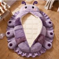 Kantung Tidur Bentuk Ulat Lucu Bahan Plush, Kantung Tidur Perjalanan Luar Ruangan Custom, Minimum Order Rendah