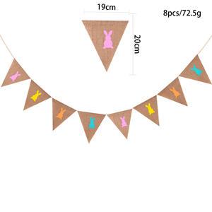 Bandera de Lino de Alta Calidad con Diseño de Conejo y Huevos de Pascua para Decoración de Paredes del Hogar, Decoración de Fiestas de Pascua, Artículos para Fiestas de Pascua - Product Image 2