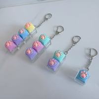 Porte-clés clavier anti-stress Patte de chat, jouet de décompression, clavier interactif, cadeaux mignons pour soulager le stress