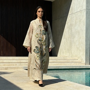 Stylish Luxury Embroidery Polyester Elegant Abaya for Muslim Women Dress Party Occasion Custom Wholesale - Product Image 1