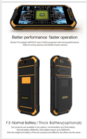 Bingxin F3 4G LTE Smartphone resistente 5,5 pulgadas Android 8,1 4800/9600 MAh Cámara de alta definición impermeable a prueba de golpes 4 + 64GB