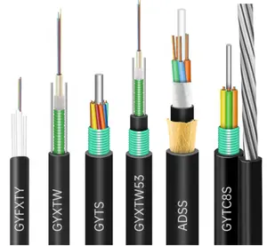 Marca FCJ GYXTY cable de fibra óptica para exteriores Cable de fibra óptica tubo central alambre de acero blindado 4 6 8 12 Core Cable de fibra óptica