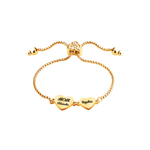 <span class=keywords><strong>Bracciale</strong></span> iniziale <span class=keywords><strong>con</strong></span> ciondolo a cuore <span class=keywords><strong>in</strong></span> acciaio inox regolabile retrattile inciso <span class=keywords><strong>bracciale</strong></span> di famiglia per genitore-bambino - Product Image 5