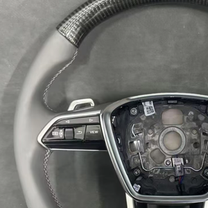 Volante Deportivo de Cuero Perforado y Fibra de Carbono para Modelos <span class=keywords><strong>Audi</strong></span> A3 A4 A5 A6 A6L A7 A8 Q5 Q7 <span class=keywords><strong>Q8</strong></span> TT Q3 - Product Image 3