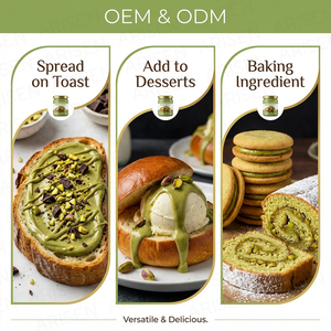 Crème de pistache de haute qualité OEM en pot, <span class=keywords><strong>prix</strong></span> d'usine, vente en gros, barre de crème de noix, type chocolat sucré - Product Image 4