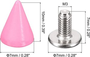 Uxcell Kits de clous coniques et rivets à visser en métal X mm pour vêtements, ceintures, sacs, chaussures, artisanat du cuir DIY, rose - Product Image 2