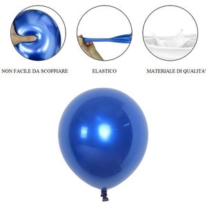 Inflatable Metallic Blue <b>Balloons</b> 35cm Long For Birthdays Parties <b>Decorations</b> - Product Image 2