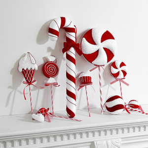 Adornos Navideños para Árbol de Navidad, <span class=keywords><strong>Bastones</strong></span> de Caramelo Colgantes, Decoración Navideña, Piruletas Rojas y Blancas, Adornos para Árbol - Product Image 4