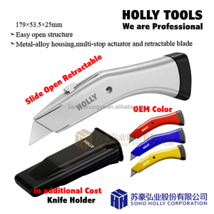 Couteau utilitaire rétractable <span class=keywords><strong>de</strong></span> 7.5 "lame <span class=keywords><strong>de</strong></span> changement facile couteaux <span class=keywords><strong>de</strong></span> <span class=keywords><strong>couvreur</strong></span> <span class=keywords><strong>de</strong></span> coupe robustes coupe-carton en plastique avec porte-couteau - Product Image 2