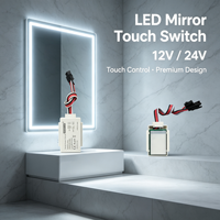 Interrupteur à capteur tactile, monocolore, à intensité variable pour miroir de salle de bain LED, DC12V 60W, bouton unique, certifié CE