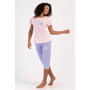 Combinaison de nuit ovale à manches courtes et col rond pour femme - Product Image 4