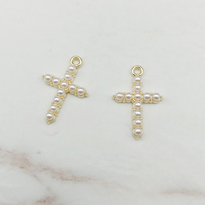 Thời trang mặt dây chuyền & Charms,New Arrival giả ngọc trai đính cườm phụ nữ Quà Tặng DIY thời trang chữ thập Mặt dây chuyền - Product Image 5