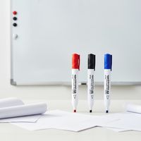 Marqueurs effaçables à sec pour tableau blanc A-NI WM6030 avec impression de logo personnalisée (rouge/vert/bleu/noir) pour l'école et le bureau