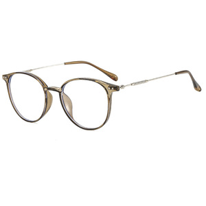 9531 Tr90 <b>Round</b> <b>Frame</b> Clear Lenses Unisex Anti Blue Light Reading Glasses Gray Full Rim Medium Size - Product Image 5