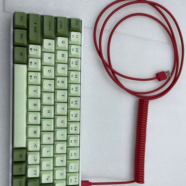 Custom Type-c Retractable Aviation Connector Computer Gaming Braided Usb Type C Data Mechanical Coiled Wire Keyboard Cable