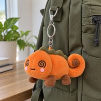 Porte-clés personnalisé en peluche souple, motif lézard expressif, mignon, jouet en peluche, pendentif de sac