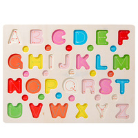 Jouets éducatifs sensoriels Montessori en bois naturel 3 en 1 : jeu de pêche lettres et chiffres, puzzle alphabet multicolore pour la coordination œil-main