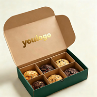 Boîte à donuts en carton alimentaire avec logo en feuille d'or personnalisée, vente en gros, emballage biodégradable pour pâtisserie, dessert, biscuits