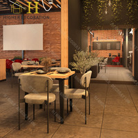Conception d'intérieur de restaurant commercial, comptoir de présentation alimentaire en verre sur mesure, mobilier de restaurant pour la conception complète d'une salle à manger