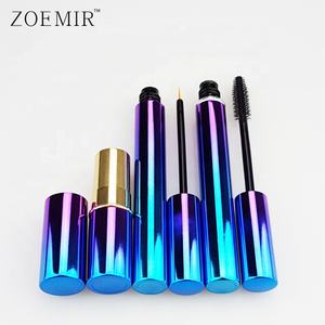 Tubo de lápiz labial degradado de oro púrpura <span class=keywords><strong>azul</strong></span> Tubo de delineador de ojos colorido Conjunto de tubo de esencia de pestañas de máscara de lujo - Product Image 1
