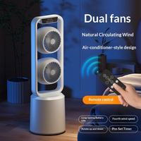 Ventilateur de circulation d'air double couche sur pied, rechargeable USB, silencieux, puissant, avec télécommande sans fil, ventilateur électrique sur pied
