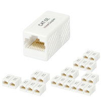 Konektor RJ45 Female to Female Inline Coupler Cat5e Cat6 UTP Ethernet Cable Extender Adapter Joiner untuk Koneksi Jaringan LAN