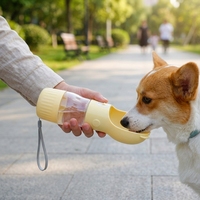 Bouteille d eau portable pour animaux 2 en 1 eau et distributeur de nourriture etanche forme oreille de chat pour promenade