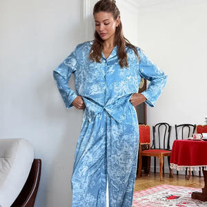 Pyjama de luxe imprimé SMOOTH pour l'automne et l'hiver, ensemble deux pièces à manches longues et pantalon, peut être porté à l'extérieur ou à <span class=keywords><strong>la</strong></span> <span class=keywords><strong>maison</strong></span> - Product Image 3