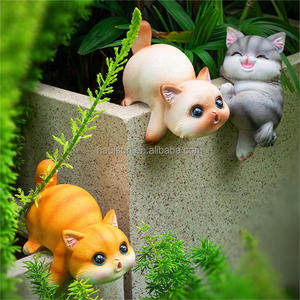 Ornamenti personalizzati su ordinazione della statua della resina del vaso del fiore del gatto carino adatti a paesaggio esterno del giardino e ad appendere il serbatoio di pesce - Product Image 2