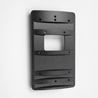 Plaque de montage noire usinée CNC sur mesure avec ouverture pour fenêtre, pour boîtier de base d'équipement industriel OEM