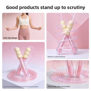 Corde à sauter réglable en cristal, motif macaron, pour enfants, élèves du primaire et du <span class=keywords><strong>collège</strong></span>, pour la pratique des tests de fitness - Product Image 4