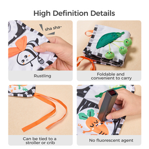 Tumama Trẻ Em Đầu Tiên của Tôi Bé Vải Mềm Cuốn Sách Bận Cuốn Sách Đầu Học Tập Màu Đen & Trắng Hoạt Động Vải Bé Cuốn Sách Đồ Chơi - Product Image 5