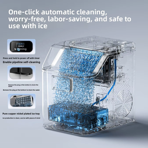 Máquina <span class=keywords><strong>de</strong></span> <span class=keywords><strong>Hielo</strong></span> Portátil Eléctrica para Uso Doméstico y Hotelero, 220V, Cubos <span class=keywords><strong>de</strong></span> <span class=keywords><strong>Hielo</strong></span> Cuadrados, Control Táctil, Agua Embotellada, Automática - Product Image 4