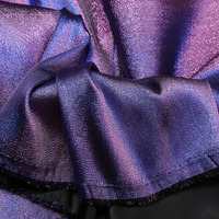 Tissu satiné irisé dégradé scintillant pour vêtements de poupée faits à la main, décoration de scène, tissu spandex de créateur