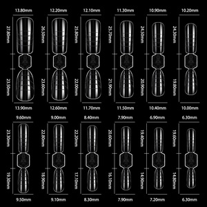 120 pièces/boîte – Moules d'extension d'ongles 2-en-1 en plastique sans papier avec lignes graduées, formes ovales et cercueil – Fournitures rapides pour la pose d'ongles - Product Image 4