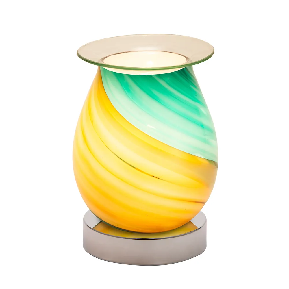 Lampe en verre au design rock personnalisé, chauffe-cire aromatique pour les articles ménagers, lampes de brûleur à huile électrique à contrôle tactile