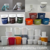 Usine de vente en gros seau de peinture blanc étanche 3L seau cylindrique en plastique avec couvercle avec poignée ajustement ombre à main pour l'émulsion disparaître